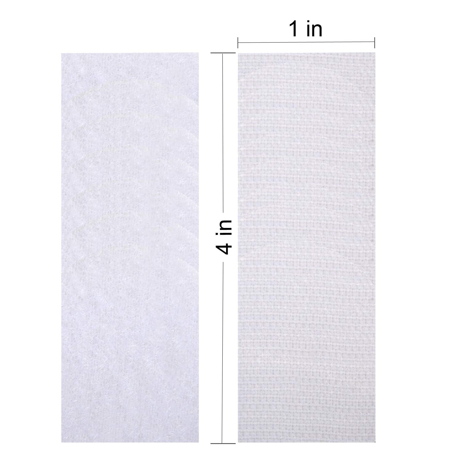 Melsan 2x4 inch Adhesive Square Hook and Loop Tape -12 Sets, Sticky Back Fastener for Indoor or Outdoor Use - Instead of Holes and Screws, White - Image 2